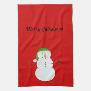 Snögubben Chirstmas räcker handduken Kökshandduk