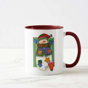 Snögubben lappar mugg