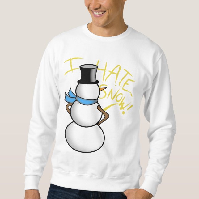 snögubben som peeing hatar jag, snö sweatshirt (Framsida)