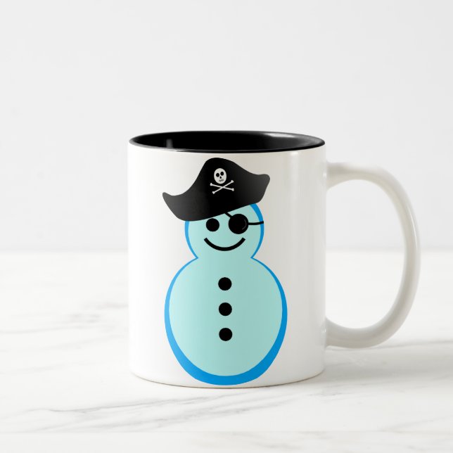 snögubbepirate. Två-Tonad mugg (Höger)