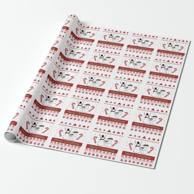Snögubberöverigod jul eller någon text presentpapper (Utrullad)