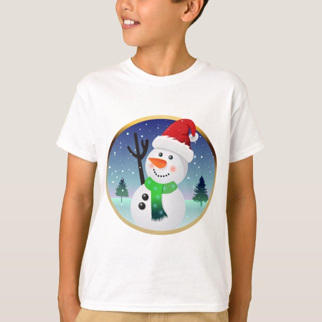 SnögubbeSanta tecknad T Shirt (Framsida)