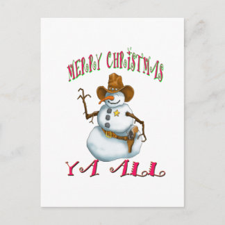 snögubbesherriff MerryChrsts all Ya Helg Vykort