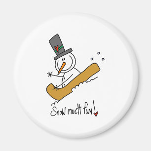Snögubbesnö mycket roligt magnet