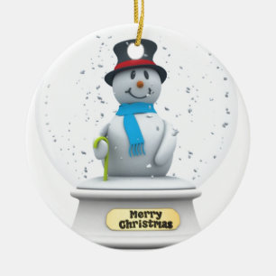 Snögubbesnöjordklot Julgransprydnad Keramik