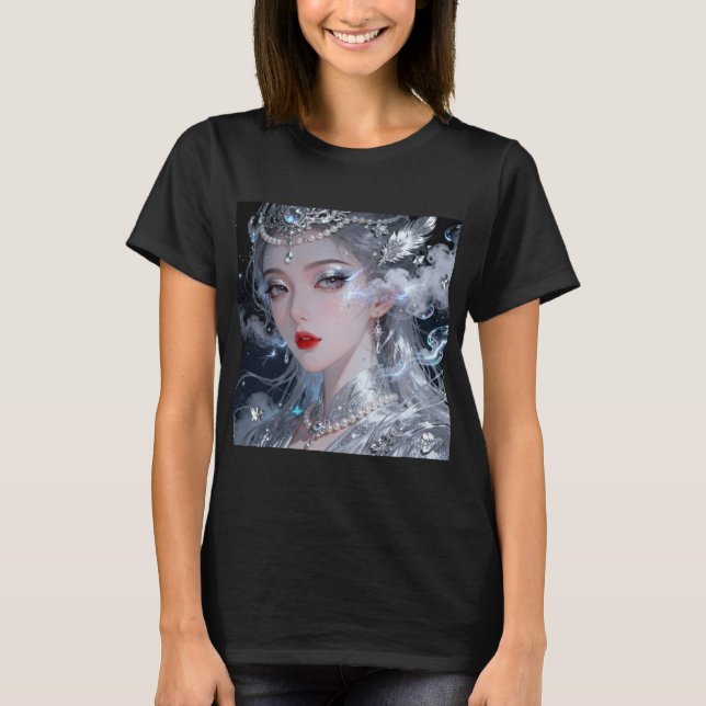 Snögudinna | Silvervit Aura Avatar T Shirt (Framsida)