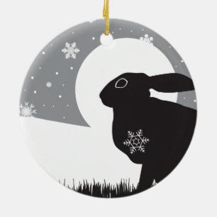 SNÖHARE JULGRANSPRYDNAD KERAMIK