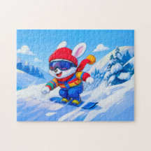 Snöhare snowboardåkning på ett vinterberg