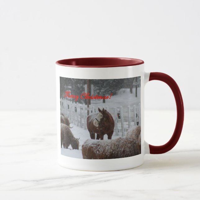 Snöhäst, god jul! mugg (Höger)