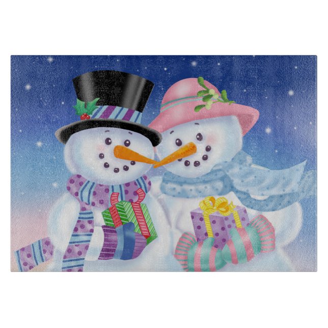 Snöig älsklingexponeringsglasskärbräda (Framsidan)