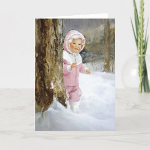 Snöig äventyr helgkort