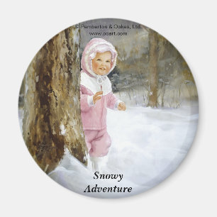 Snöig äventyr magnet