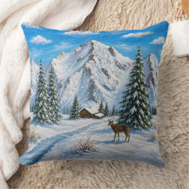 Snöig bergdal kudde