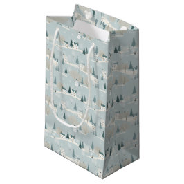 Snöig Blå Minimalistisk Julby