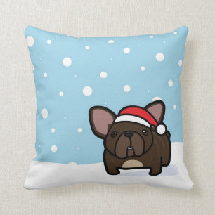 Snöig Brindle Frenchie Kudde
