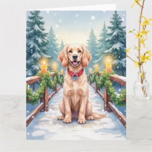 Snöig bro Boykin Spaniel Julkonst Kort