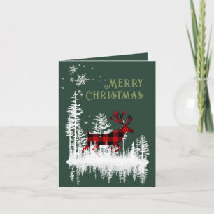 Snöig Buffel Karo Stilig Jul Helgkort