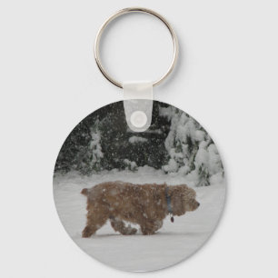 Snöig cockerspanielSpaniel Nyckelring