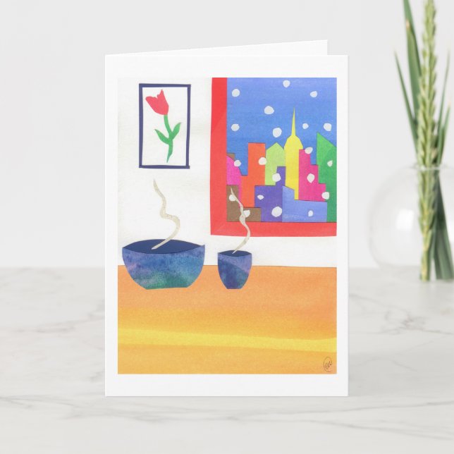 Snöig dag hemma kort (Framsida)