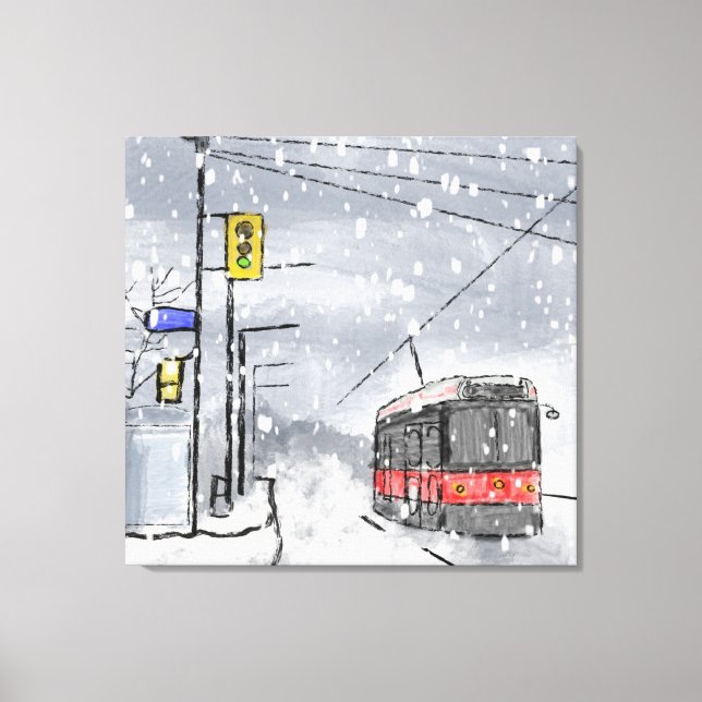 Snöig dag i Toronto Canvastryck (Framsida)