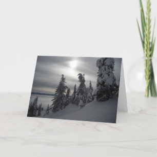 Snöig dagvinterplats helgkort