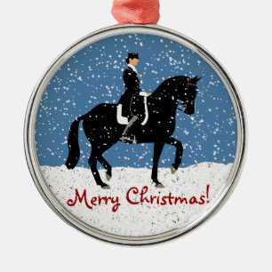Snöig Dressagehästjul Julgransprydnad Metall