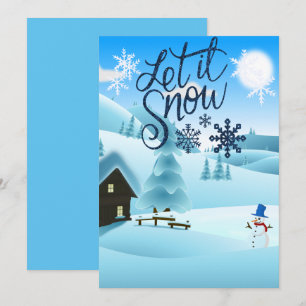 Snöig familj julhelg julkort
