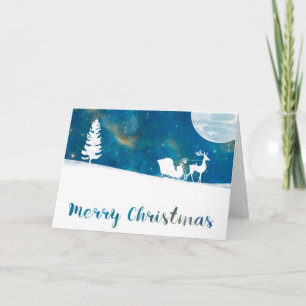 Snöig god jul för Sleighrittnorrsken Helgkort