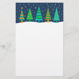 Snöig granträdbrevpapper brevpapper