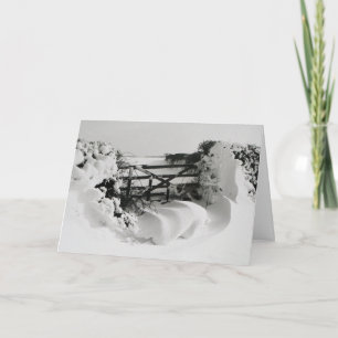 Snöig grind helgkort