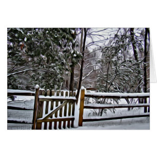 Snöig grindkort hälsningskort