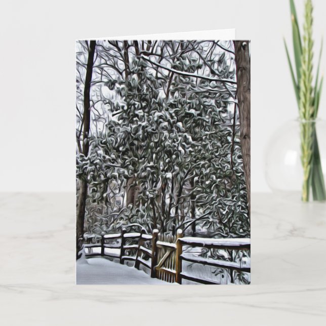 Snöig grindkort helgkort (Framsida)