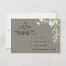 Snöig Grönska RSVP-kort