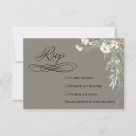 Snöig Grönska RSVP-kort OSA Kort