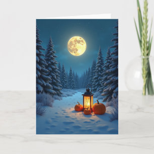 Snöig Högtidsljusstark Pumpa Kort