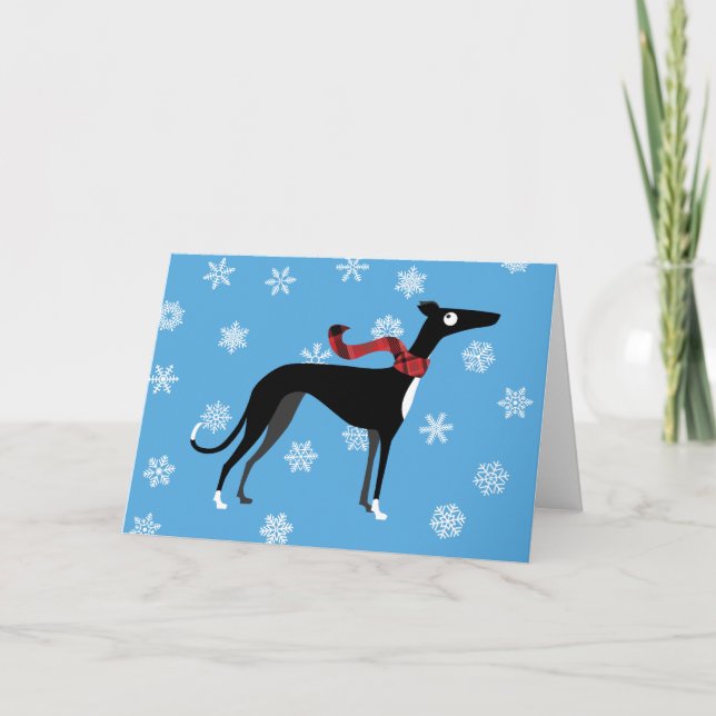 Snöig hund helgkort (Framsida)