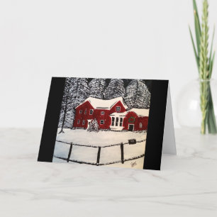 Snöig hushelgdagkort helgkort