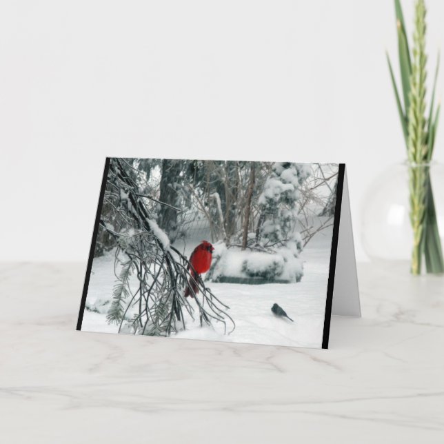 Snöig huvudsaklig julkort helgkort (Framsida)