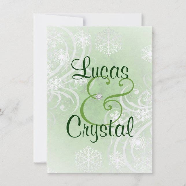 Snöig inbjudan för bröllop för (Framsida)