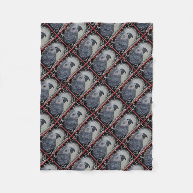 Snöig jul för afrikanska grå färg fleecefilt (Framsidan)