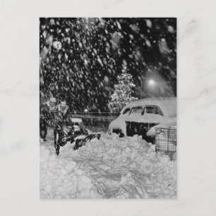 Snöig jul i New York City vintage Helg Vykort