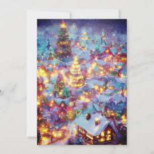 Snöig julby budget jul julkort