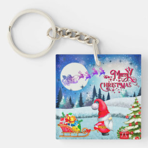 Snöig julgnom och julklappar från Tomtes släde