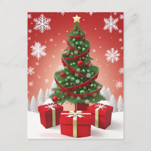 🎄 Snöig julgran Elegans ❄️ Vinterfirande Vykort
