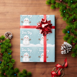 Snöig julgran jul presentpapper