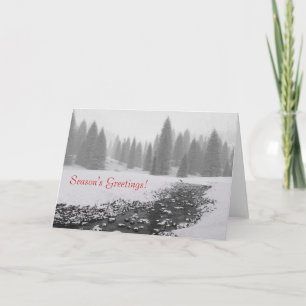 Snöig julkort för bäck (dag) helgkort