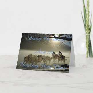 Snöig julkort för hund helgkort
