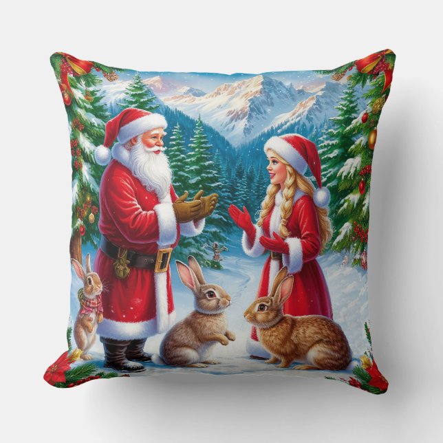 Snöig julscen kudde (Framsida)