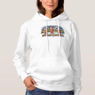 Snöig julscen med pepparkakfamilj t shirt
