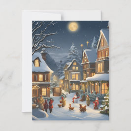 Snöig julstad julkort